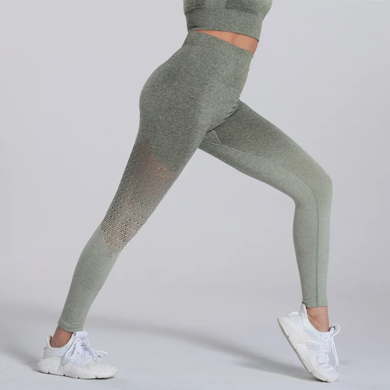 Women Gym Yoga Seamless Pants Sports Lifting Stretchy High Waist Athletic Exercise Fitness Leggings Activewear Pants